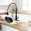 Robinet de cuisine sans contact avec douchette rétractable - Mains automatiques Smart, noir et or, contemporain, acier inoxydable, remplissage en céramique Smart Touchless
