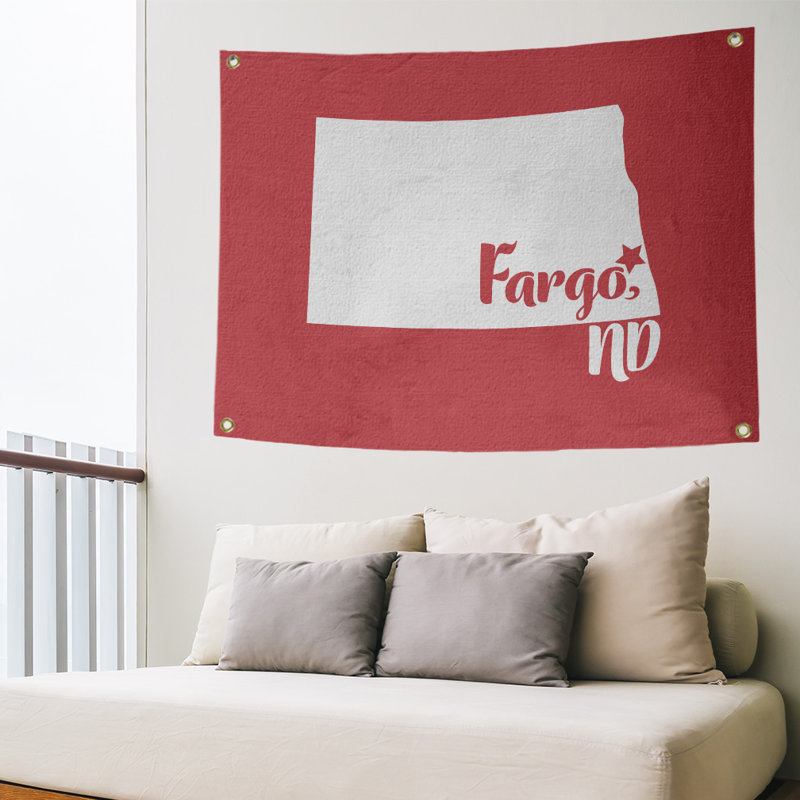 Tapisserie murale fargo north dakota, H 26 po x l 36 po, Rouge