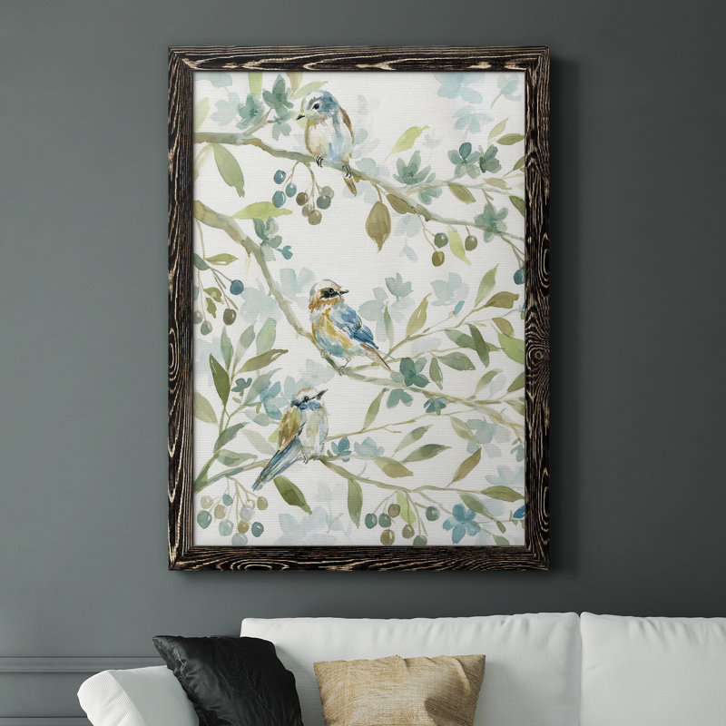 Spring Beginnings - Peinture sur toile encadrée, H 37,5 po x l 27,5 po x P 1,5 po, Cadre noir
