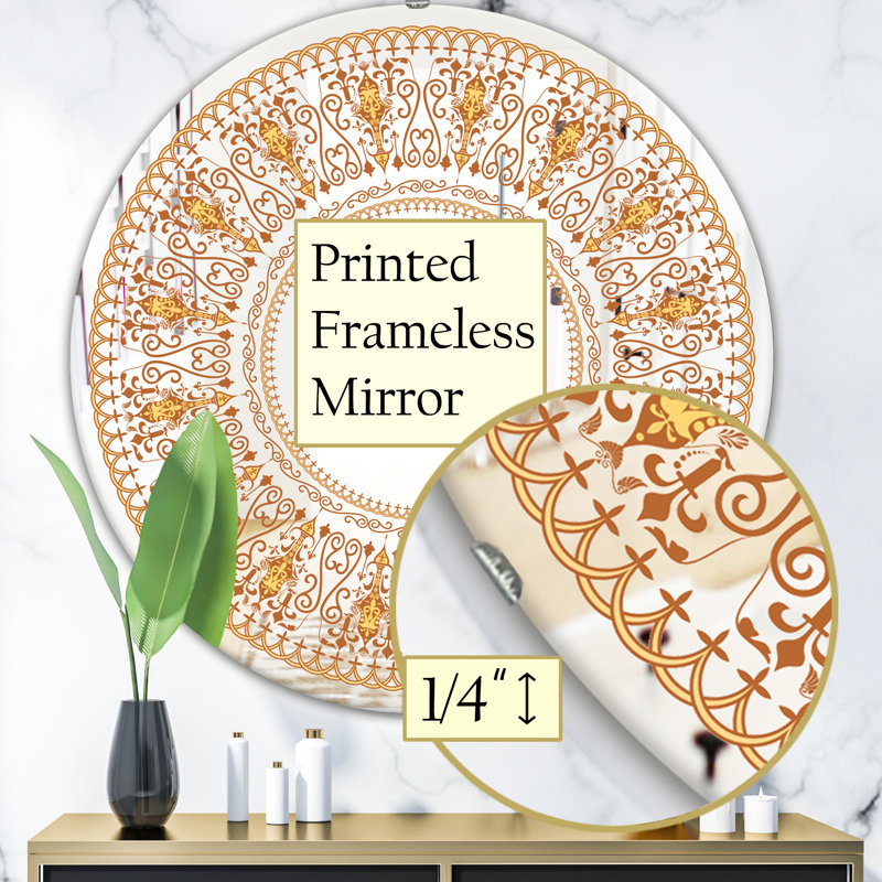 Miroir mural bohémien et éclectique, H 23,6 po x l 23,6 po
