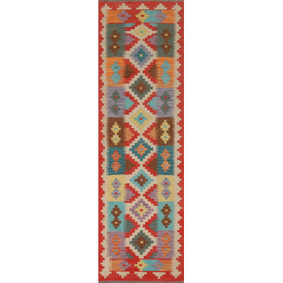 Geometric Kilim Oriental Runner Rug 3x10
