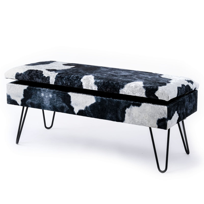 Ryans Polyester Upholstered Storage Bench, 44cm H x 120cm W x 35cm D