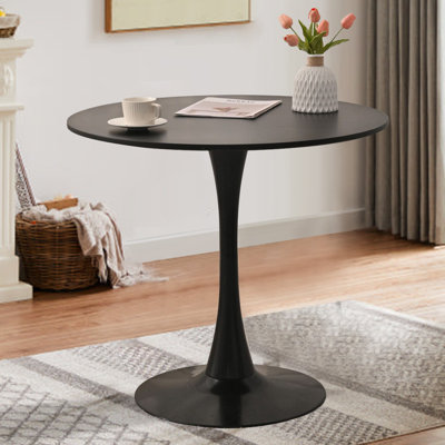 31.5 inch Round Pedestal Dining Table,Black