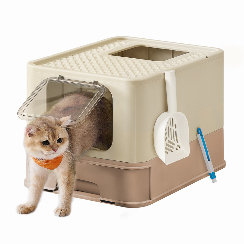 Enclosed Litter Box, Brown