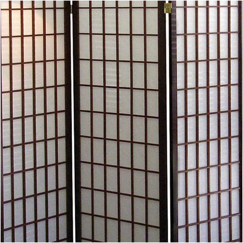 Cloison 70 pouces à 3 panneaux de style japonais avec finition cerisier, Cerisier