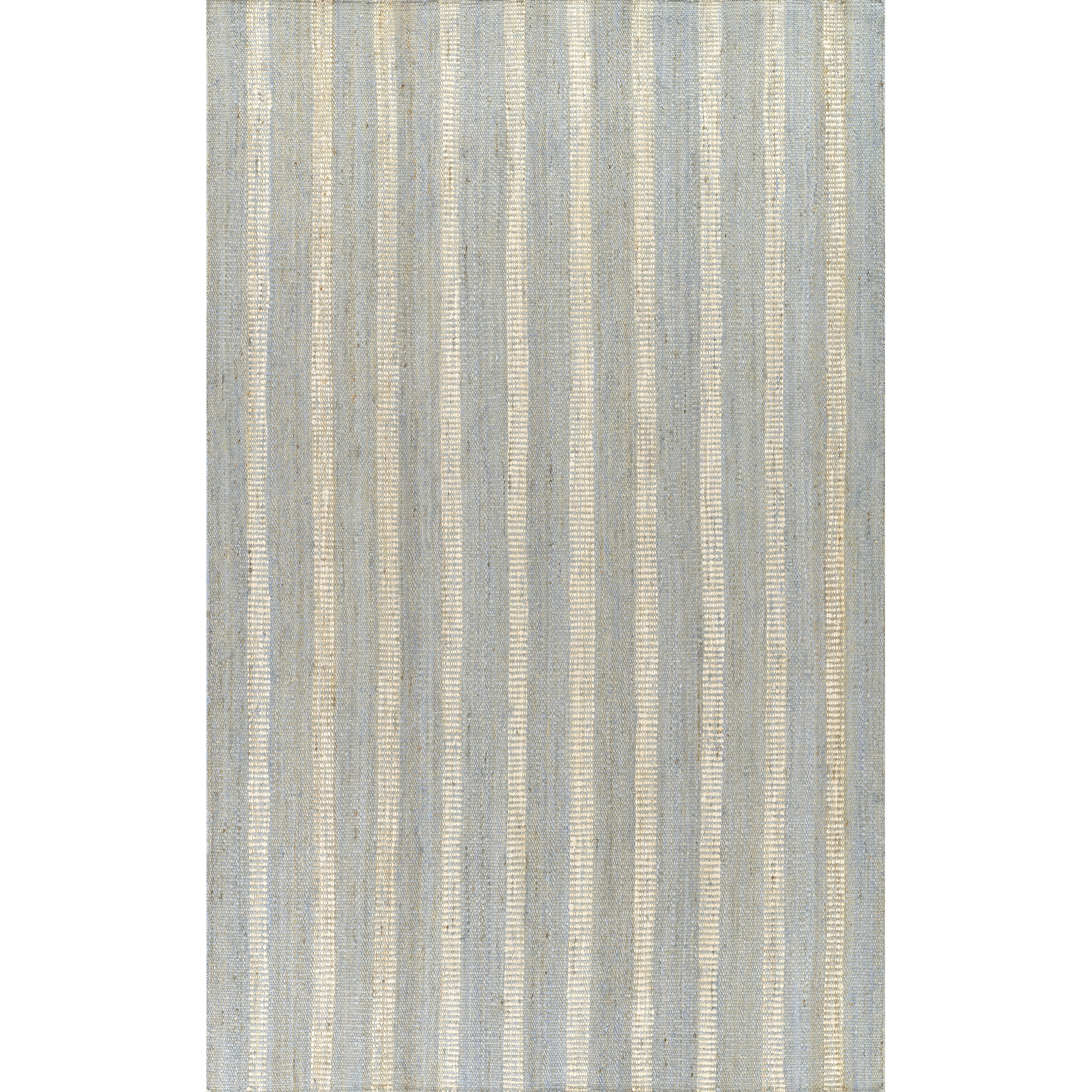 Aadison Hand Woven Jute Striped Blue Area Rug , Rectangle 8'10" x 11'10"