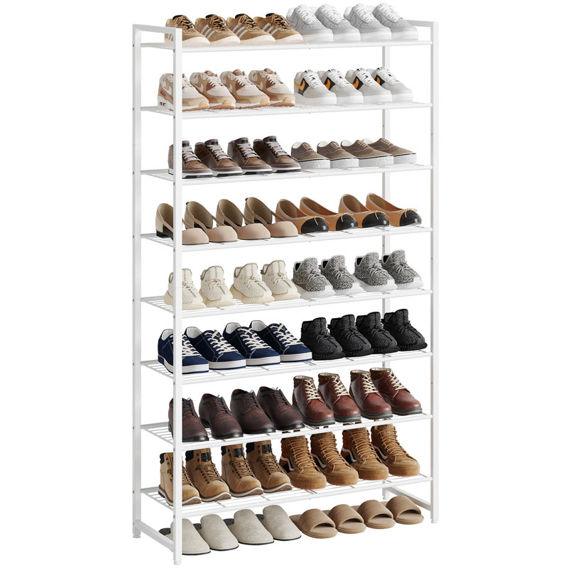 Range-chaussures à 8 niveaux, range-chaussures en métal, support à chaussures pouvant contenir 40 paires, tablette de rangement pour chaussures pour placard, vestibule
