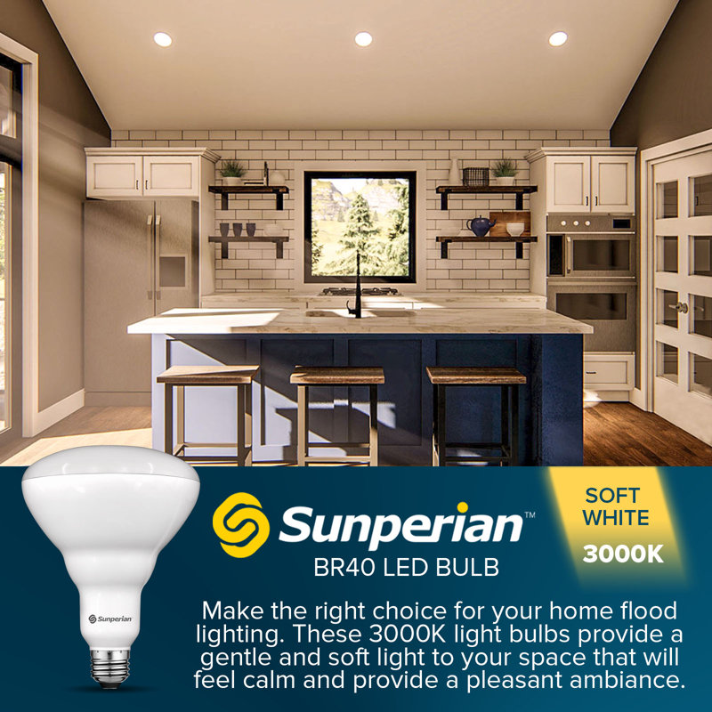 13 Watt (85 Watt Equivalent), BR40 LED, Dimmable Light Bulb, E26/Medium (Standard) Base, 3000 K