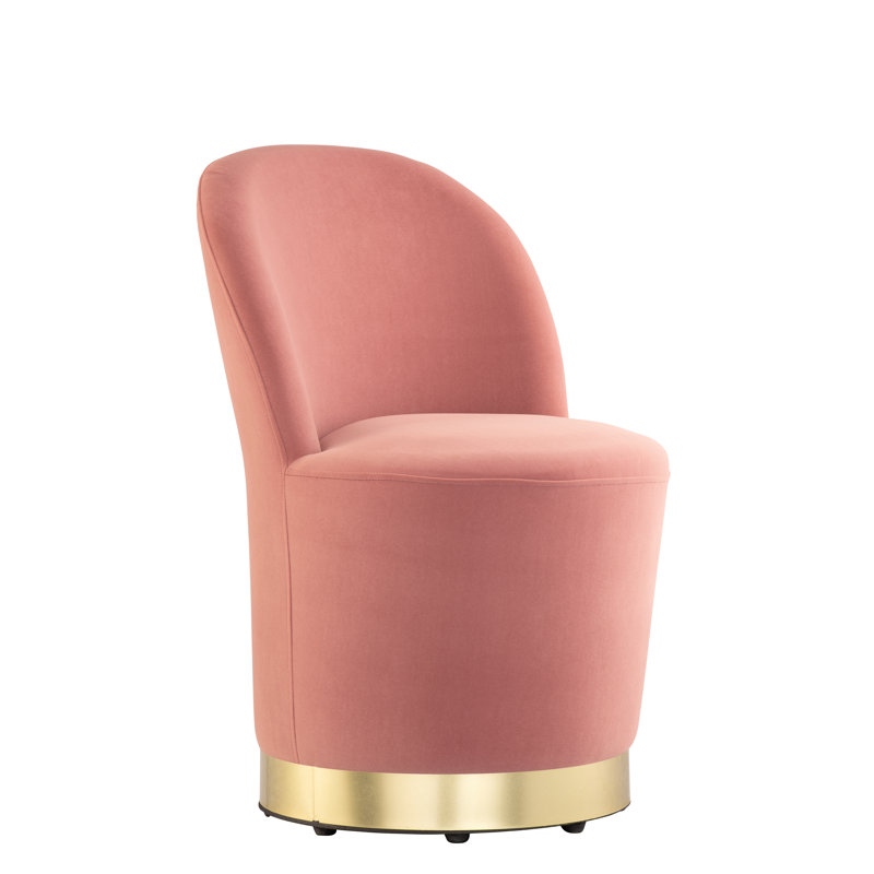 Audrey Velvet Slipper Chair, Pink