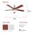 52" Ceiling Fan with Light Kit, Pull Chain and Remote Control