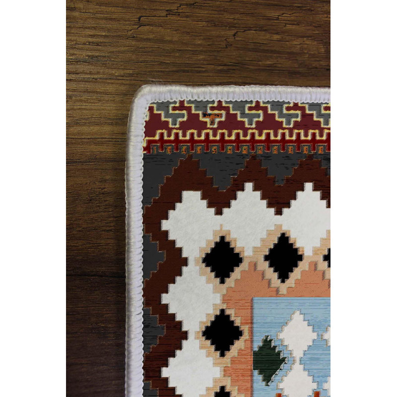 Premium Hall Carpet (3.3 x 6.6 ft), 100% Polyester, 0.3 in Pile Height | Antibacterial, Non-Slip PVC Dot Underside, 650 g/m² | Durable Woven Design, 3D Digital Printing, Machine Washable, Ideal for Home Décor
