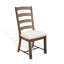 Ensemble de 2 chaises de salle à manger à dossier échelle Yael, siège blanc, acajou brun massif