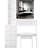 37" Bedside Vanity Table And Cushioned Stool Featuring 2 Ac+2 Socket, Hair Dryer Stand, Large 24"X22" Touch Control Led Sliding Mirror With 3 - Color Switch, Ul Certificate, American Style Material