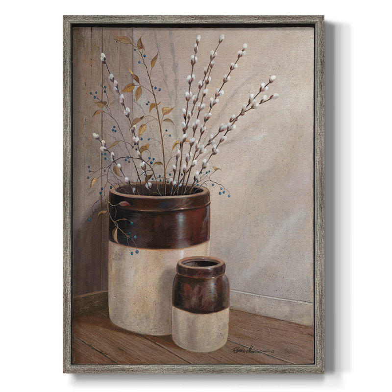 Pussywillows & Spring Framed Print - Solid Wood, 11" H x 9" W