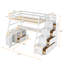 Lit mezzanine simple avec 7 tiroirs, 2 tablettes et bureau pour une utilisation optimale de l'espace et une utilisation multifonctionnelle dans les petites pièces-889191004