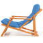 Élégante chaise de jardin en bois de hêtre massif de 19,7 po x 31,9 po x 19,7 po | Sans vernis, peinture à base d'eau | Taille fermée: 59,1 pouces | Bleu élégant et couleurs naturelles, parfait pour la détente et le confort en plein air-86931916