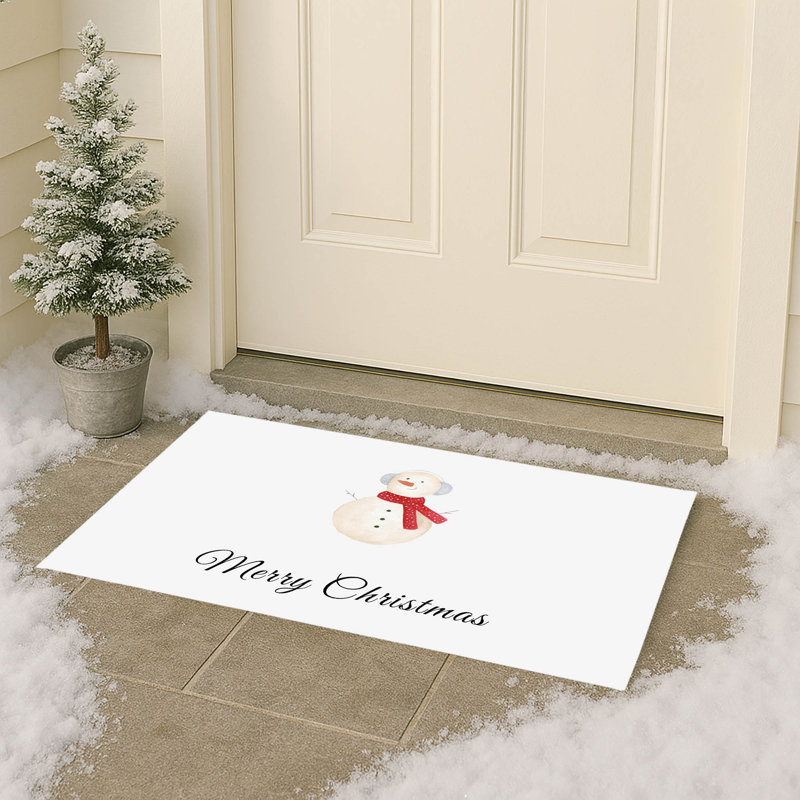 Paillasson Merry Christmas, Blanc d'hiver, L 21 po x L 34 po