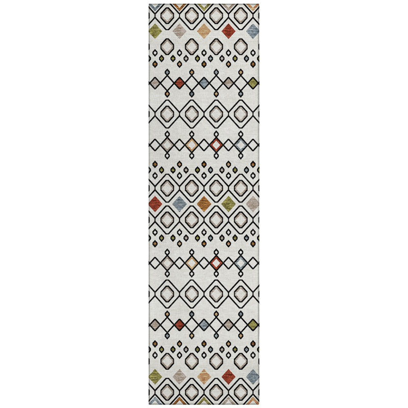 Aleighna Area Rug with Non-Slip Backing, Runner 2'3" x 7'6"