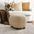 Linen Blend Upholstered Swivel Armchair With Ottoman-1495724043