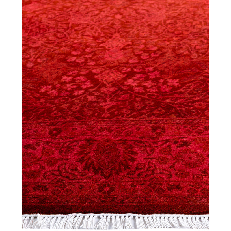Overdyed Hand-Knotted Wool Modern-Contemporary Rust Area Rug 6' 1" x 6' 1"