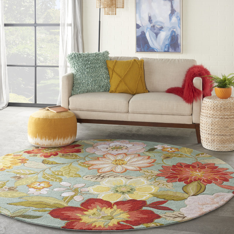 Tapis floral Karyn, Rond 7 pi 6 po