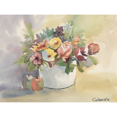 Tedarius Flowers & Apples by Stephen Calcasola - Wrapped Canvas Print