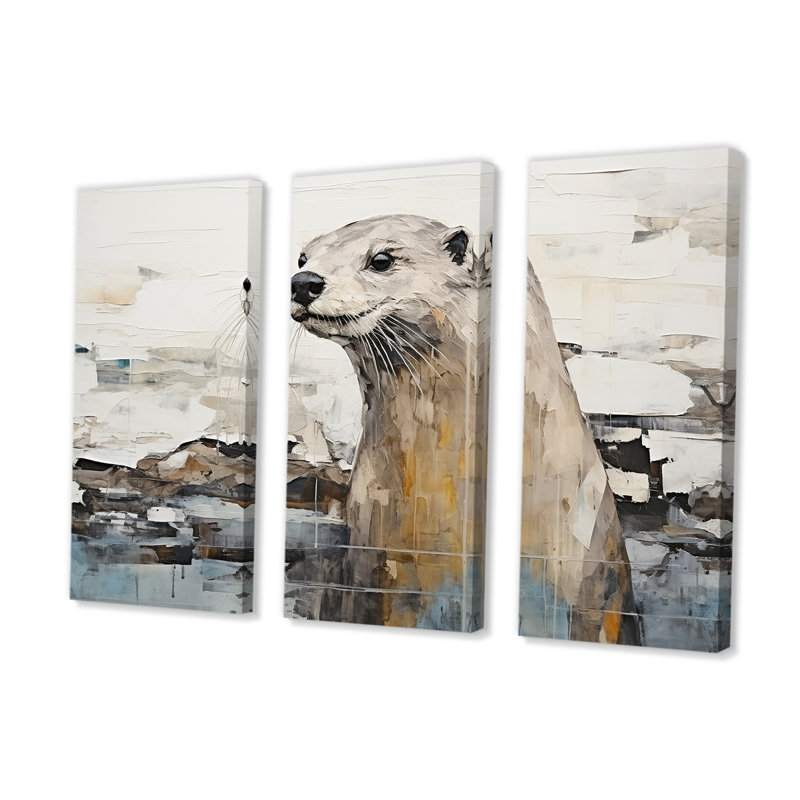 Otter Playfulness Magic - Otter Wall Art Set, 32" H x 48" W