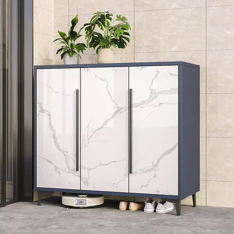 Gray + White Aluminium Shoe Storage