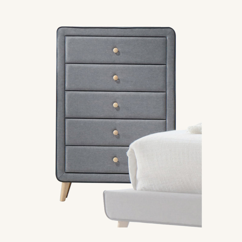 Commode en tissu gris clair