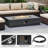 8-Piece Rattan Patio Conversation Set with Cushions and 56-Inch Outdoor Fire Pit Table-1082927429