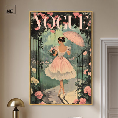 «Garden Parasol Stroll Cover», reproduction d'art sur toile par Glam Art Prints