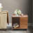 Bedside Cabinet with 3 Drawers Modern Bedside Nightstand- Tea Color-1817849033