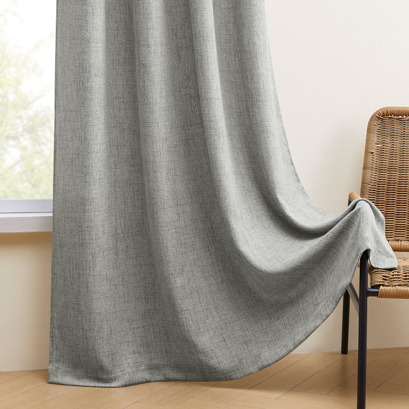 Paire de rideaux semi-transparents Draycott, L 52 po x L 72 po, Gris foncé