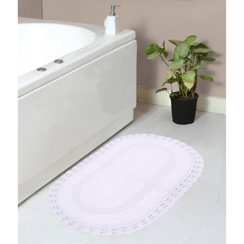 Tapis de bain doux, l 21 po x L 34 po, Blanc