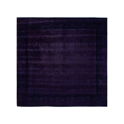 Tapis bleu unique Chayne de 12 pi 1 po x 12 pi 5 po années 2000 Chayne