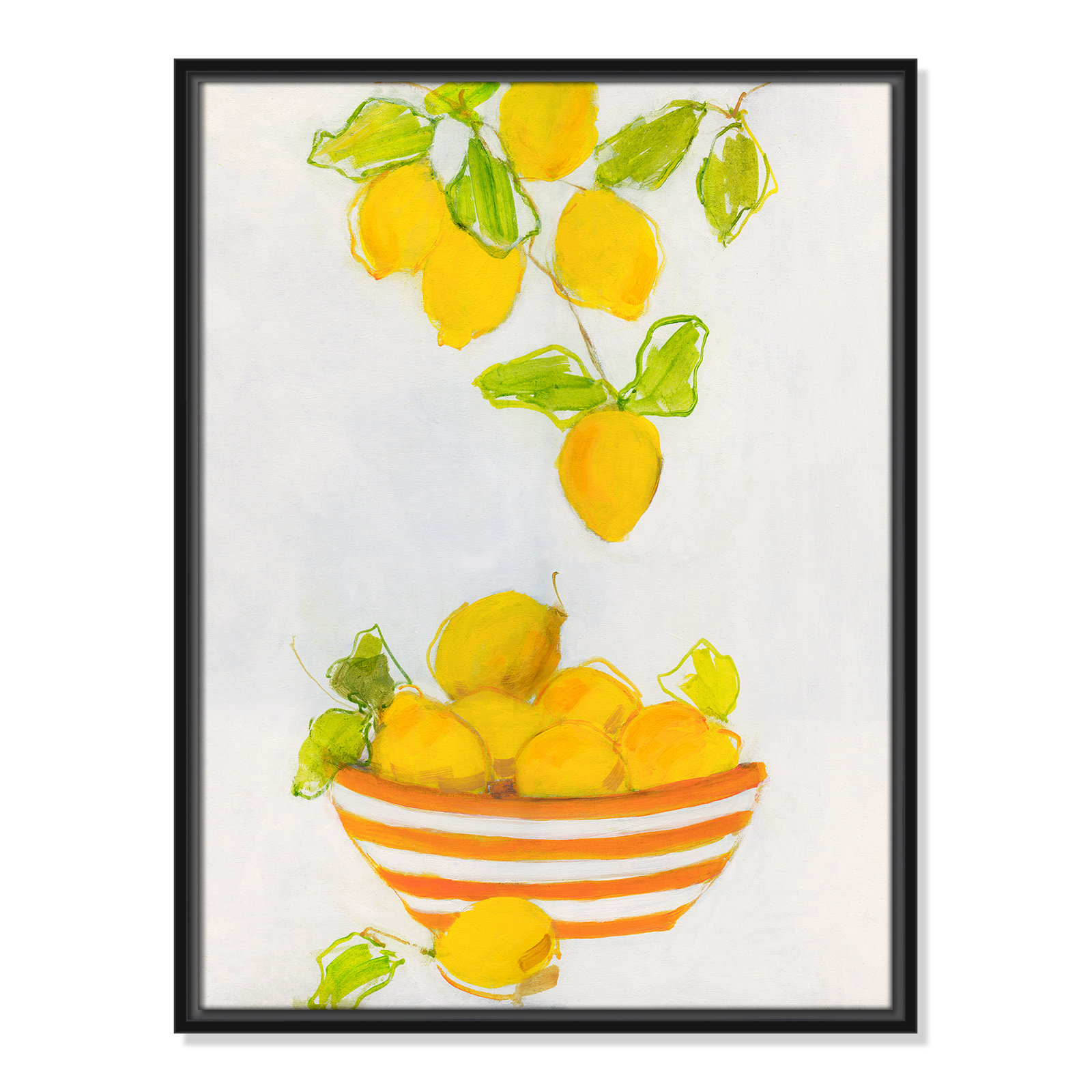 Lemonlicious by Sally Swatland - Painting Print, Black Framed Canvas, 25.5" H x 19.5" W x 2" D