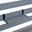 Banc de rempotage avec plateau en acier inoxydable et tablettes mobiles-1651774078