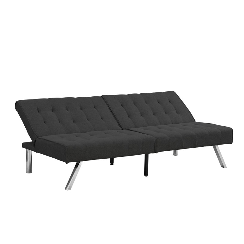 Canapé-lit polyvalent à structure en bois et à pieds en acier inoxydable pour de multiples décors, idéal pour divers espaces de vie et repos confortable