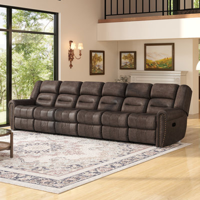 Canapé modulaire inclinable en cuir 151,2 po