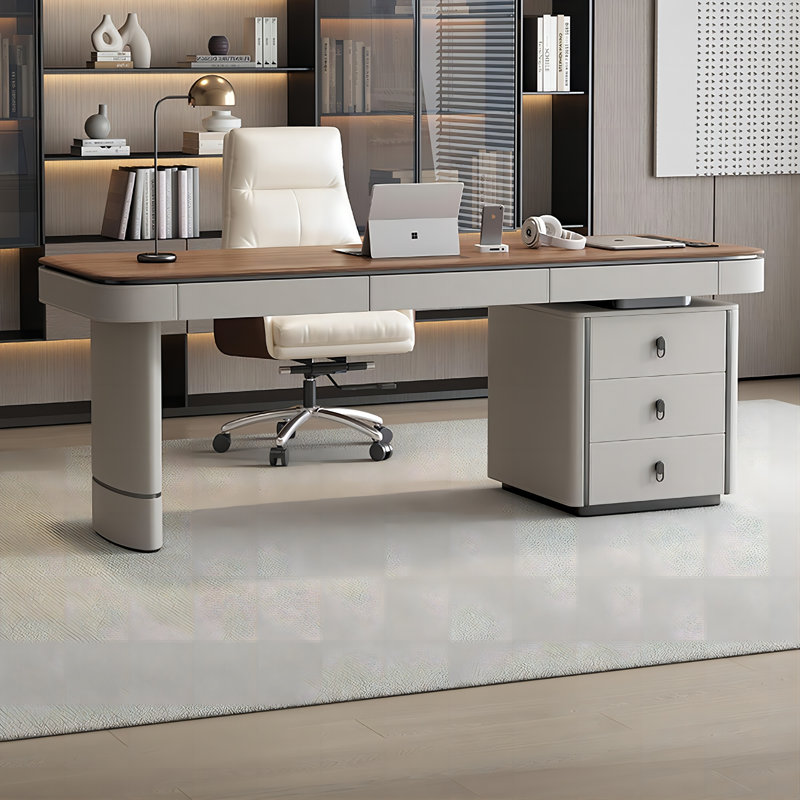 62.99"Sleek Modern Luxury Solid Wood Desk, 29.53" H x 62.99" W x 27.56" D