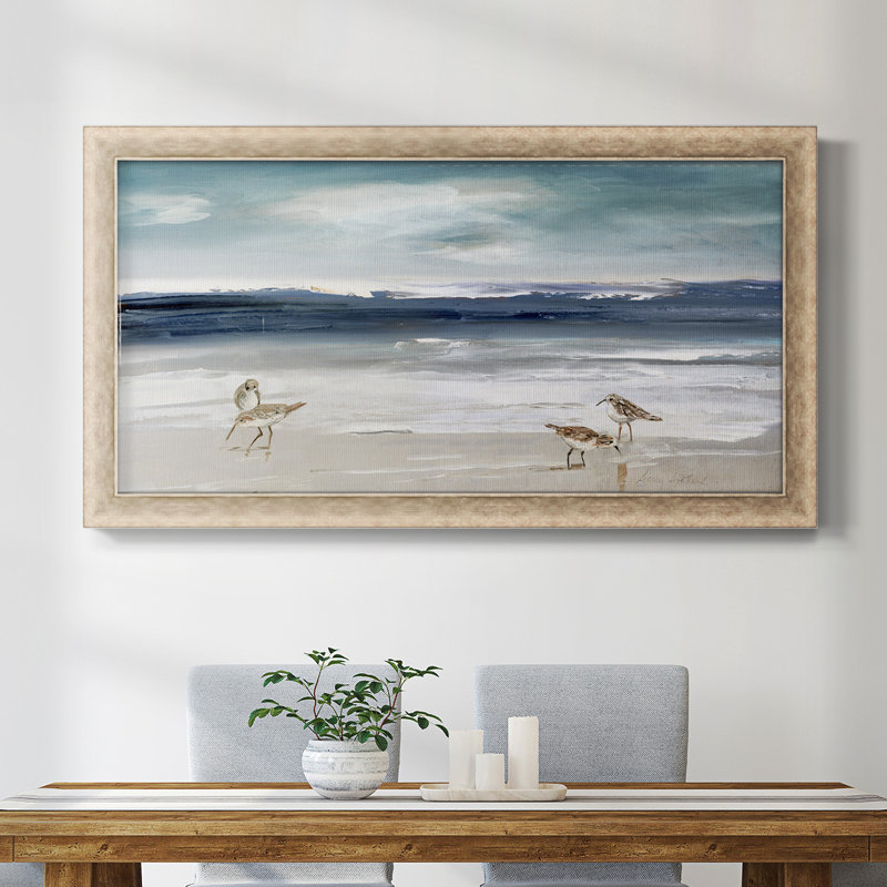 Sandpiper Bay - Reproduction de photo sur toile, H 25 po x l 45 po x P 1,25 po, Toile avec cadre gris