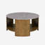 Table basse ronde avec matériaux mixtes avec tablette-503370302