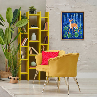 «Fawn & Lupine Flowers», art mural sur toile flottante par Renee Thompson