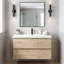Meuble-lavabo suspendu de 91 cm (36 po), armoire en mélamine de bois avec lavabo intégré en résine et carbonate de calcium, préassemblé-729679297-729679326