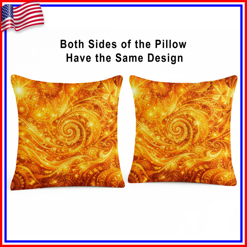 Coussins décoratifs Golden Swirling, 16 x 16 pouces