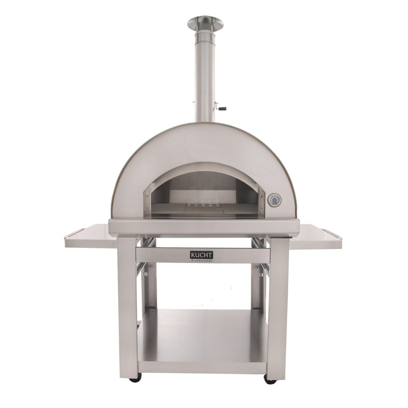 Outdoor Wood-Fired Pizza Oven, Silver 