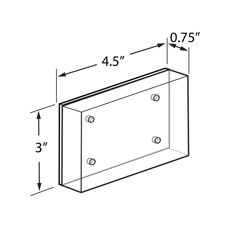 Black Acrylic Magnetic Tabletop Frame with Polished Metal Backing