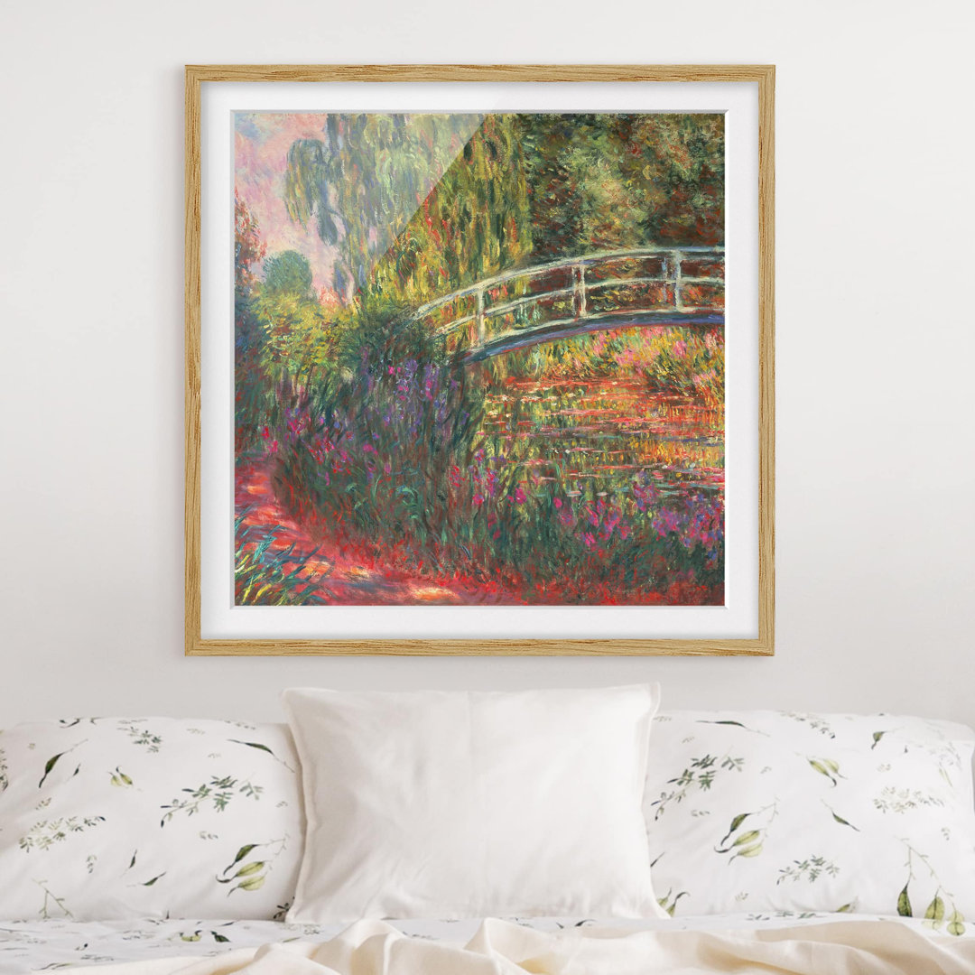 Gerahmter Kunstdruck Japanische Brücke im Garten von Monet in Giverny von Claude Monet