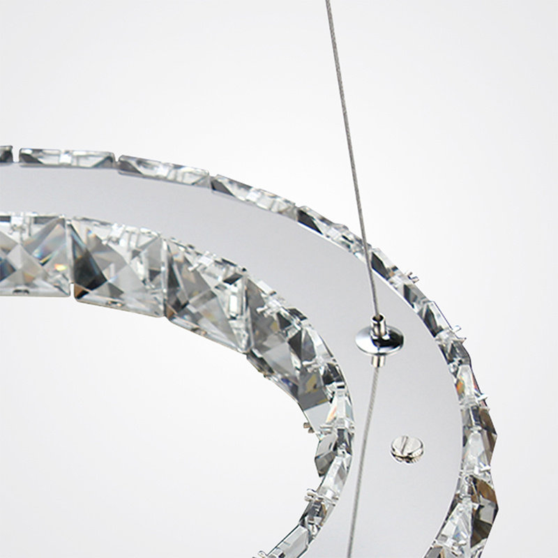 Hal 3 - Light Silver LED Crystal Pendant