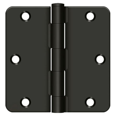 Deltana S35R410B 3-1/2" x 3-1/2" x 1/4" Radius Hinge, Residential Thickness in Oil-rubbed Bronze Pair